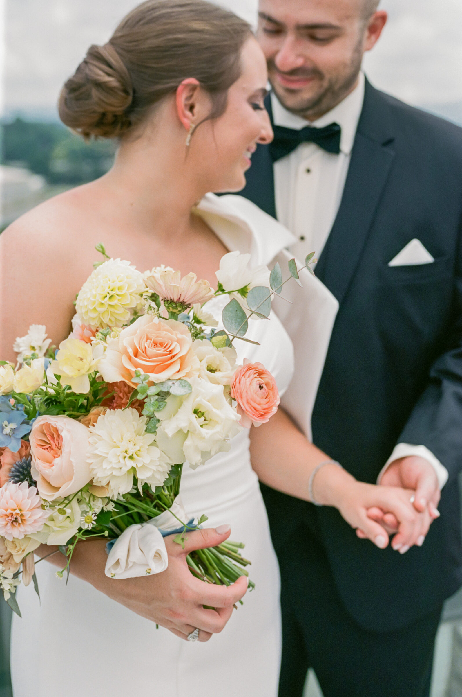 Bride and Groom wedding portrait taken on film in Richmond, VA