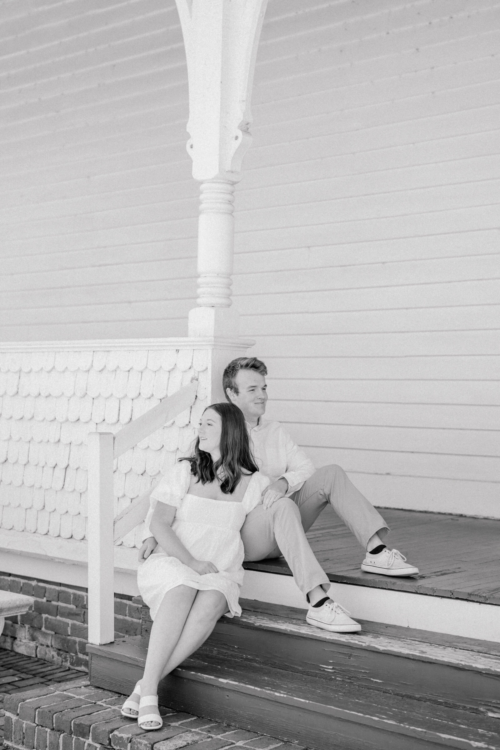 couple at the Virginia Museum of Fine Arts (VMFA), a downtown location for engagement photos in Richmond