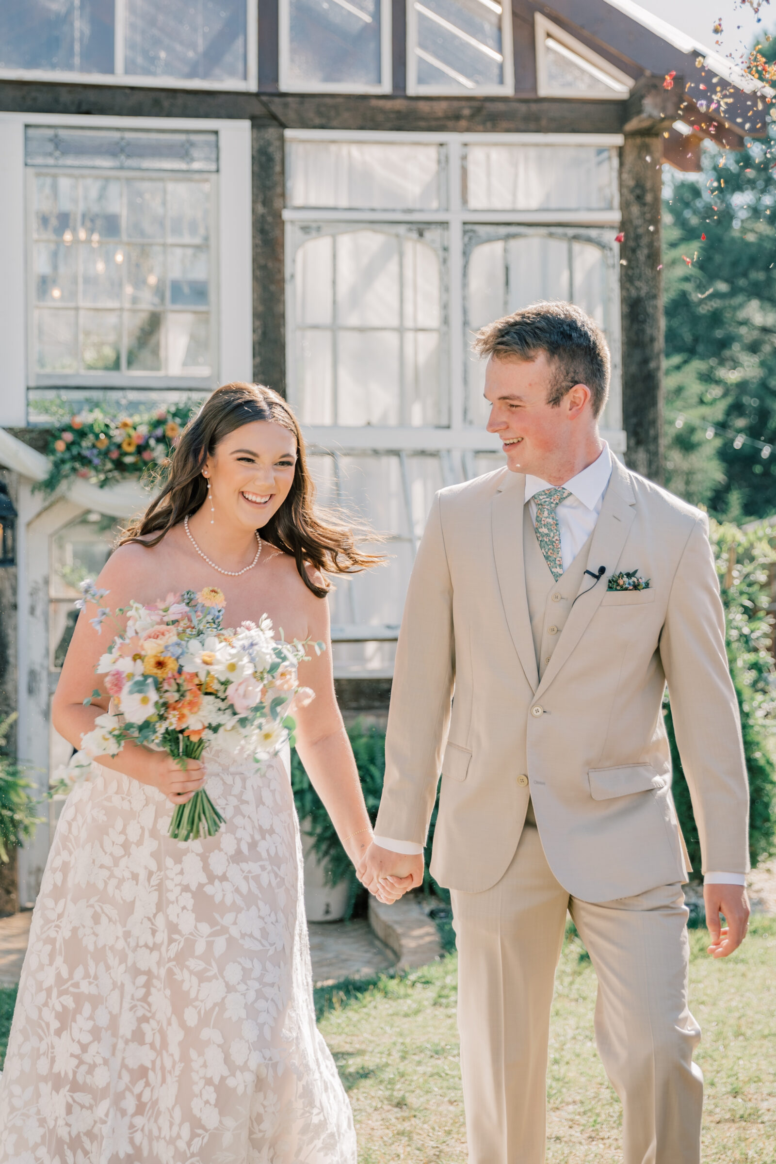 Three Oaks Manor Wedding in Madison Heights, VA | Virginia Wedding Photographer | bride and groom recess after their wedding ceremony