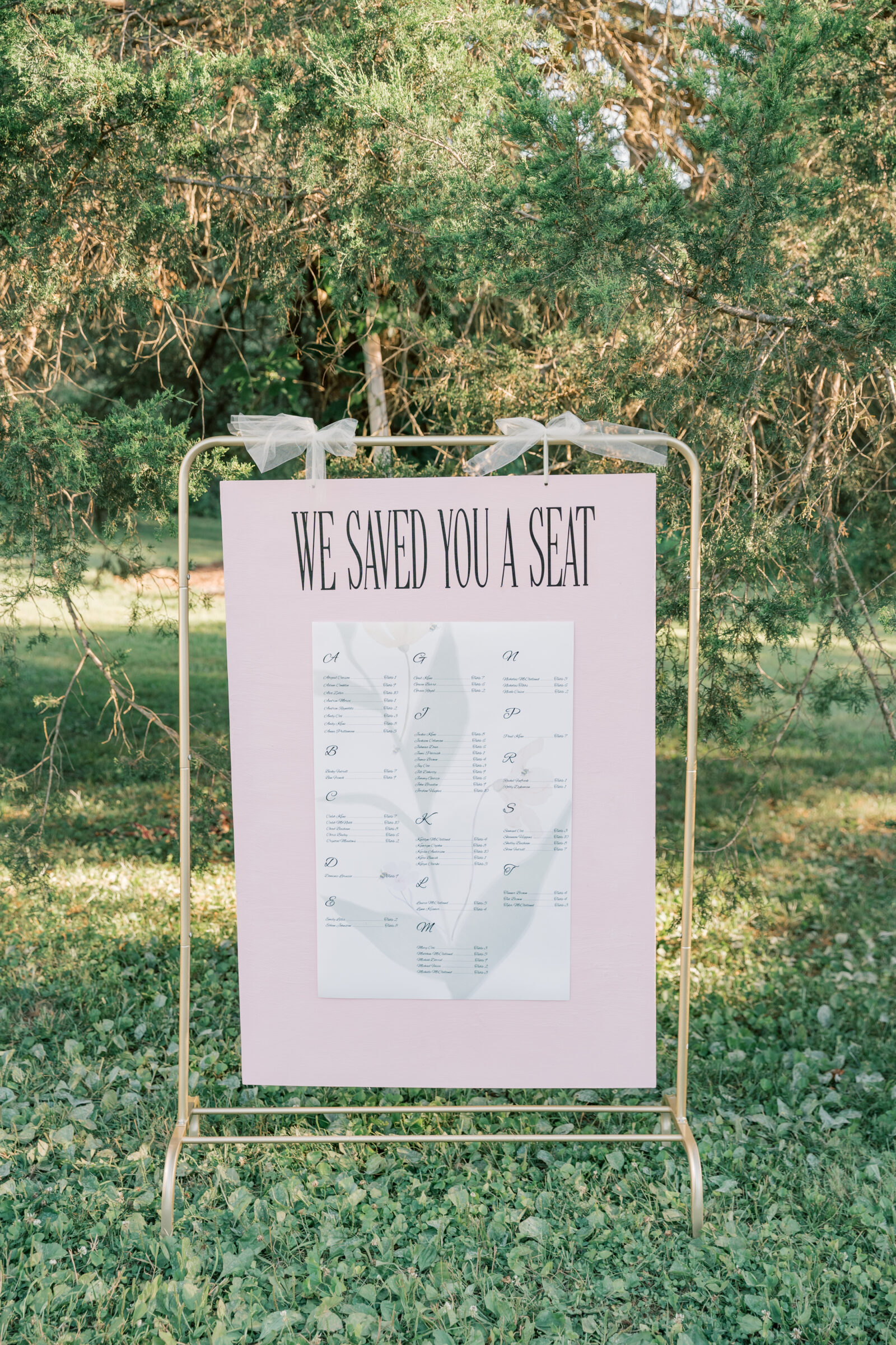 Three Oaks Manor Wedding in Madison Heights, VA | Virginia Wedding Photographer | seating chart