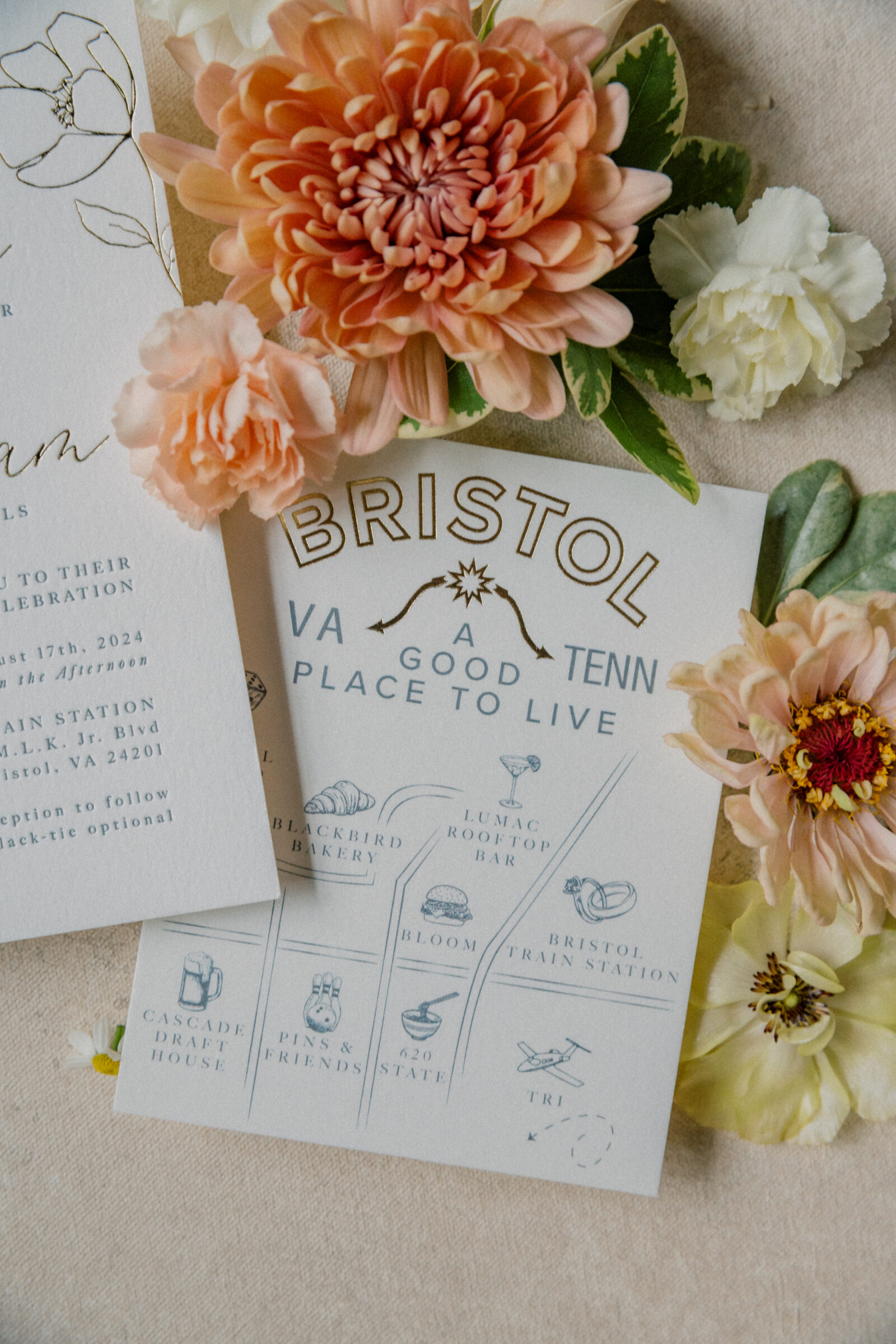 Bristol Train Station Wedding | closeup of wedding invitation