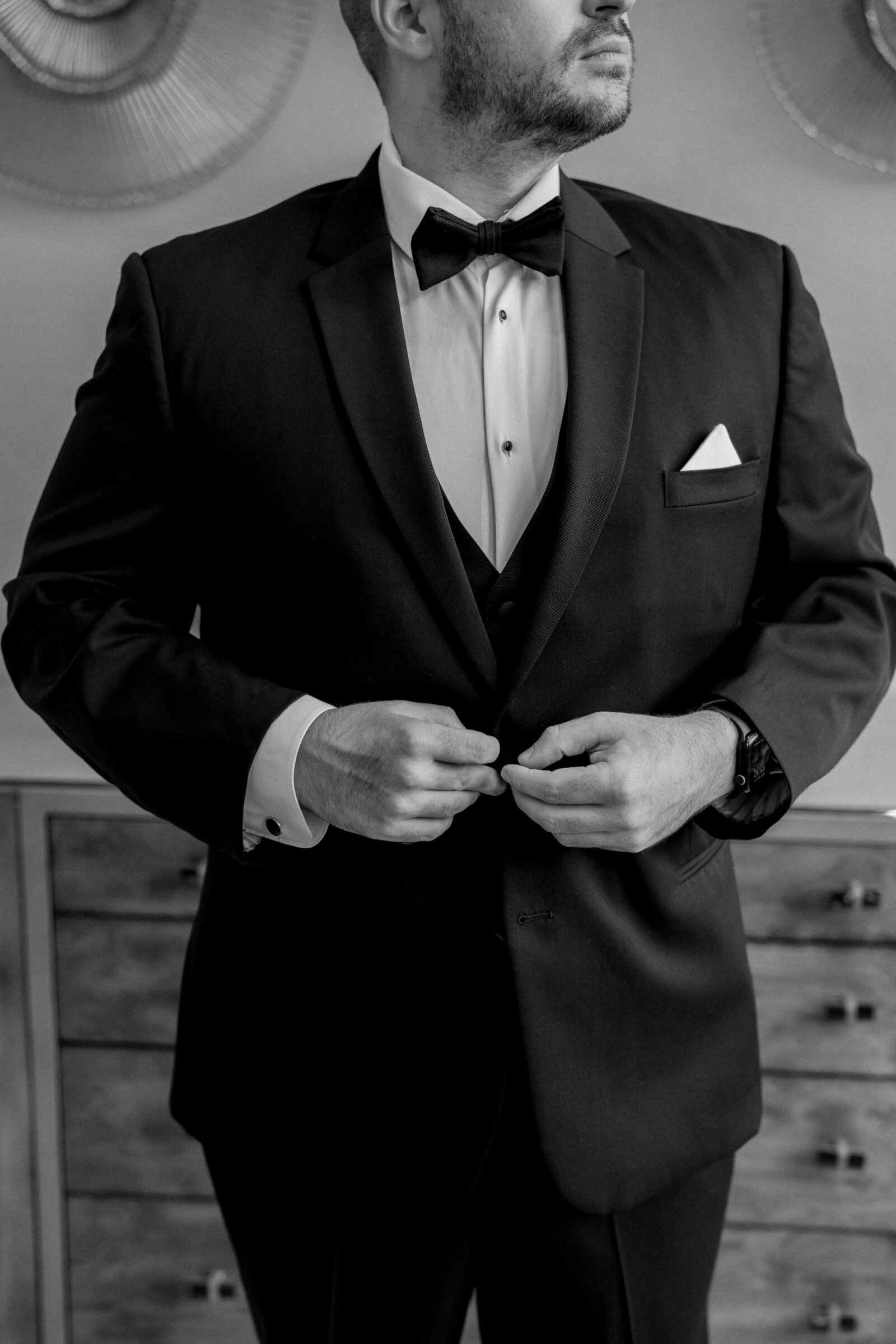 Bristol Hotel Wedding | groom buttons jacket