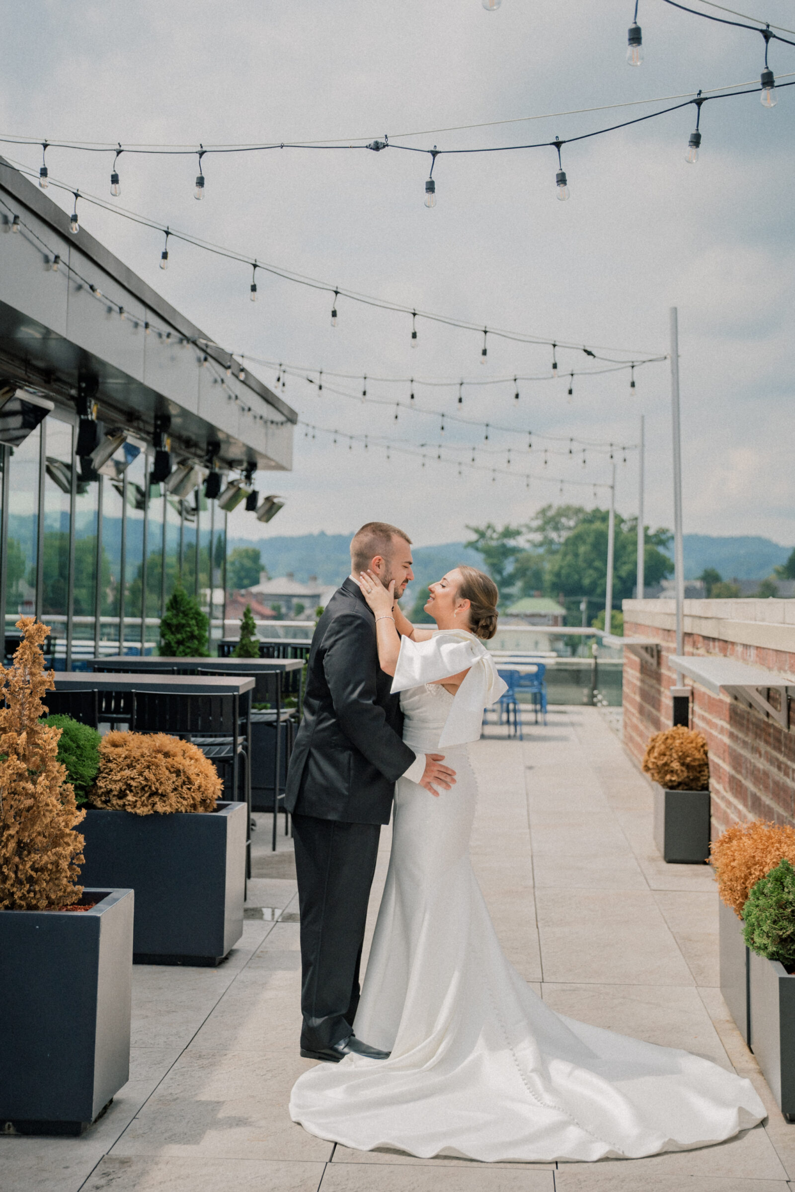 Bristol Hotel Wedding | bride and groom on the rooftop