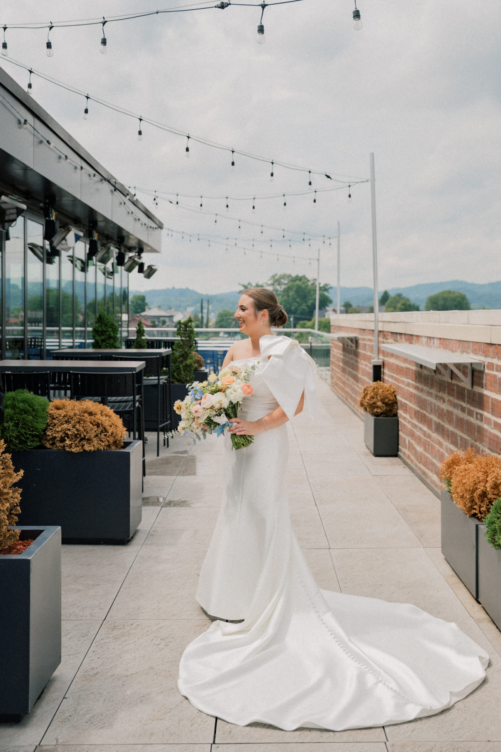 Bristol Hotel Wedding | bride at the Bristol Hotel rooftop