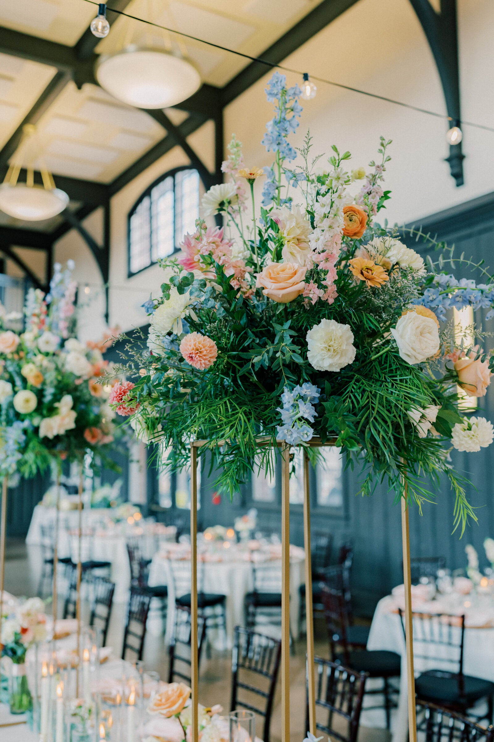 Bristol Train Station Wedding | reception flowers
