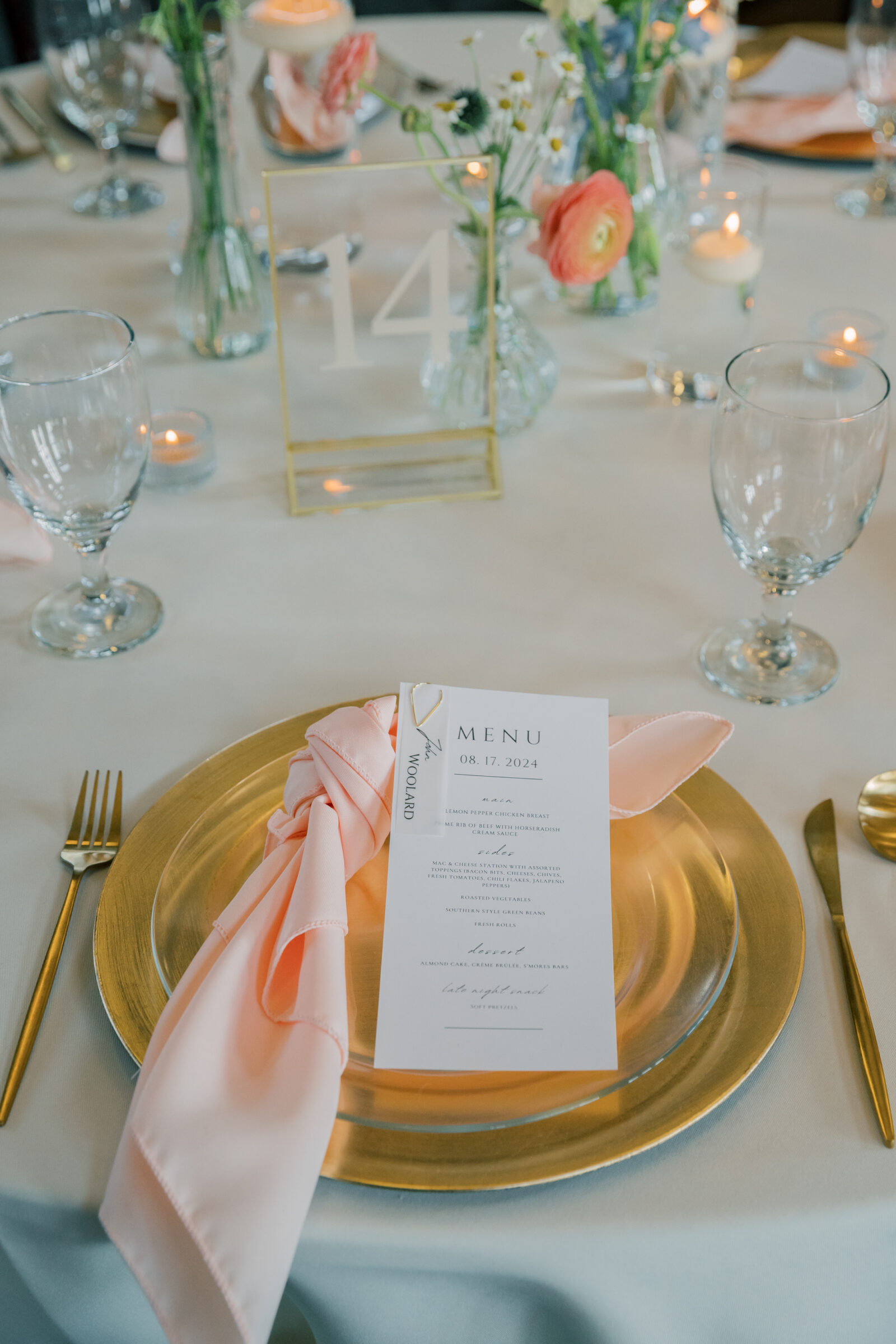 Bristol Train Station Wedding | place setting at wedding reception