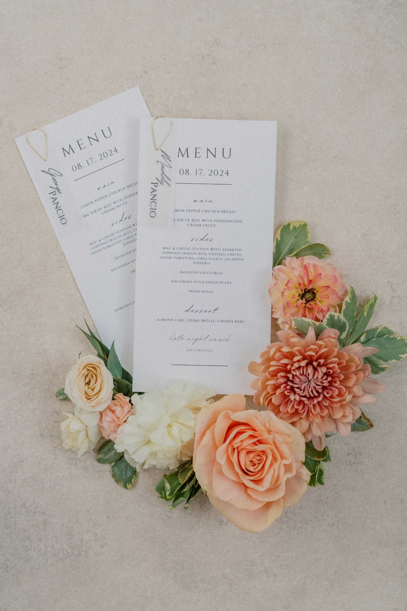 Bristol Train Station Wedding | menus with flowers