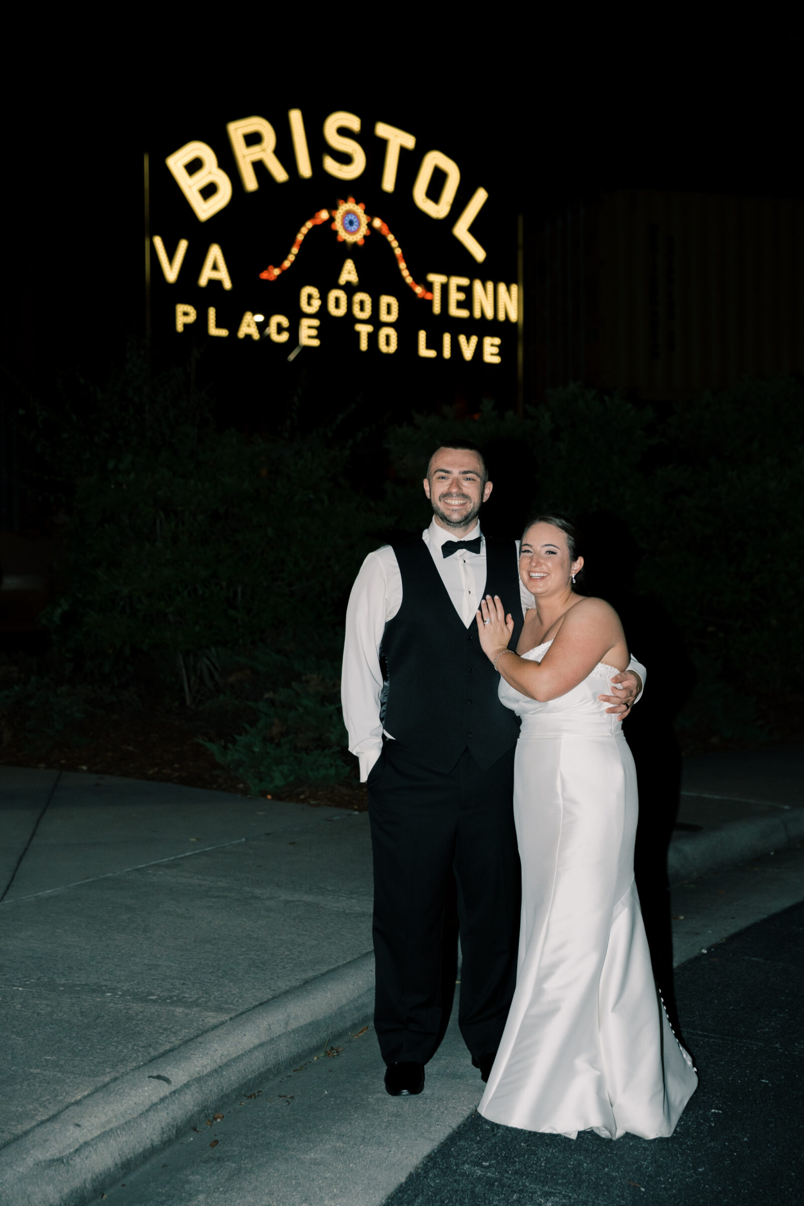 Bristol Train Station Wedding | bride and groom in front of Bristol sign