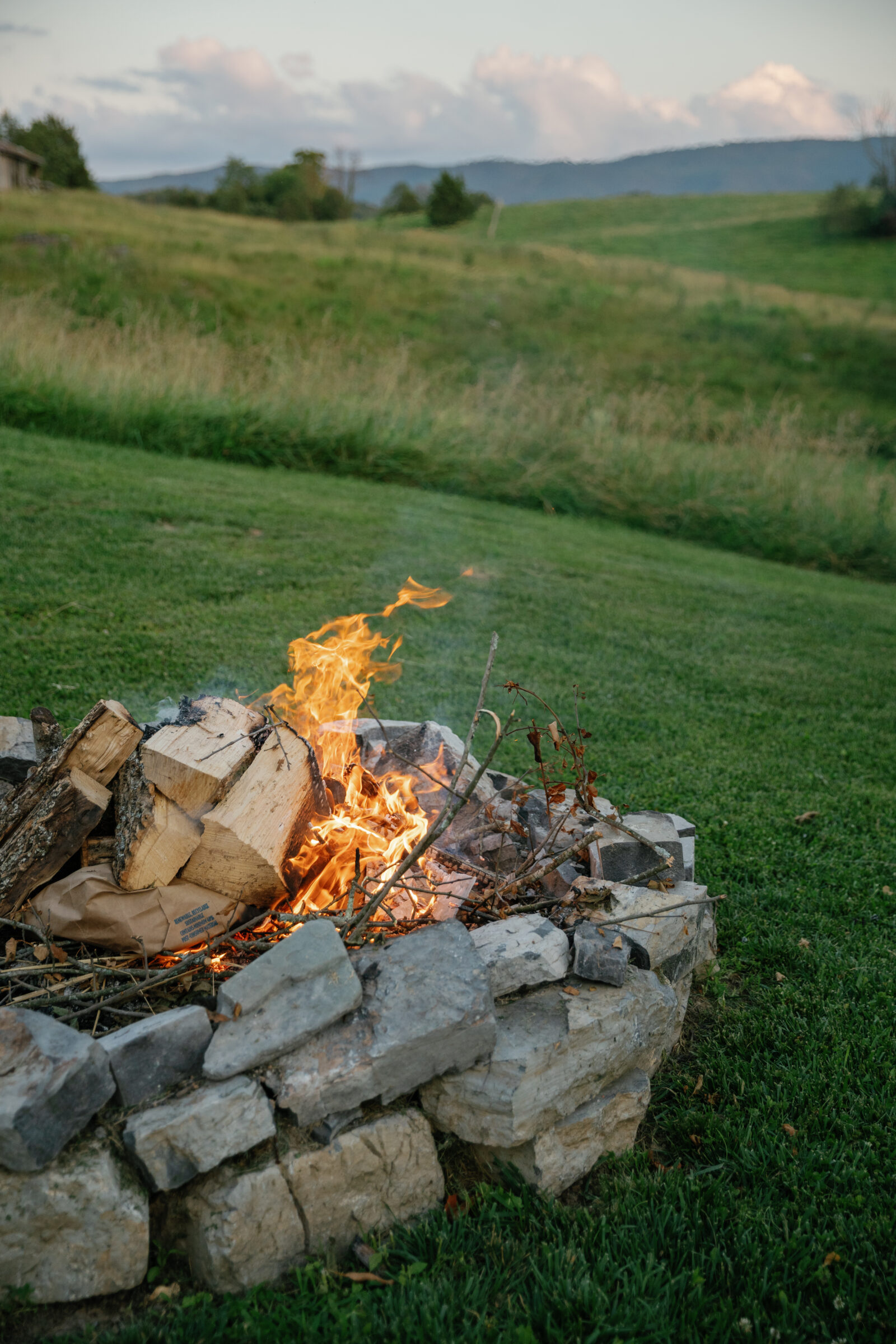 Full Bloom Farm Wedding | bonfire