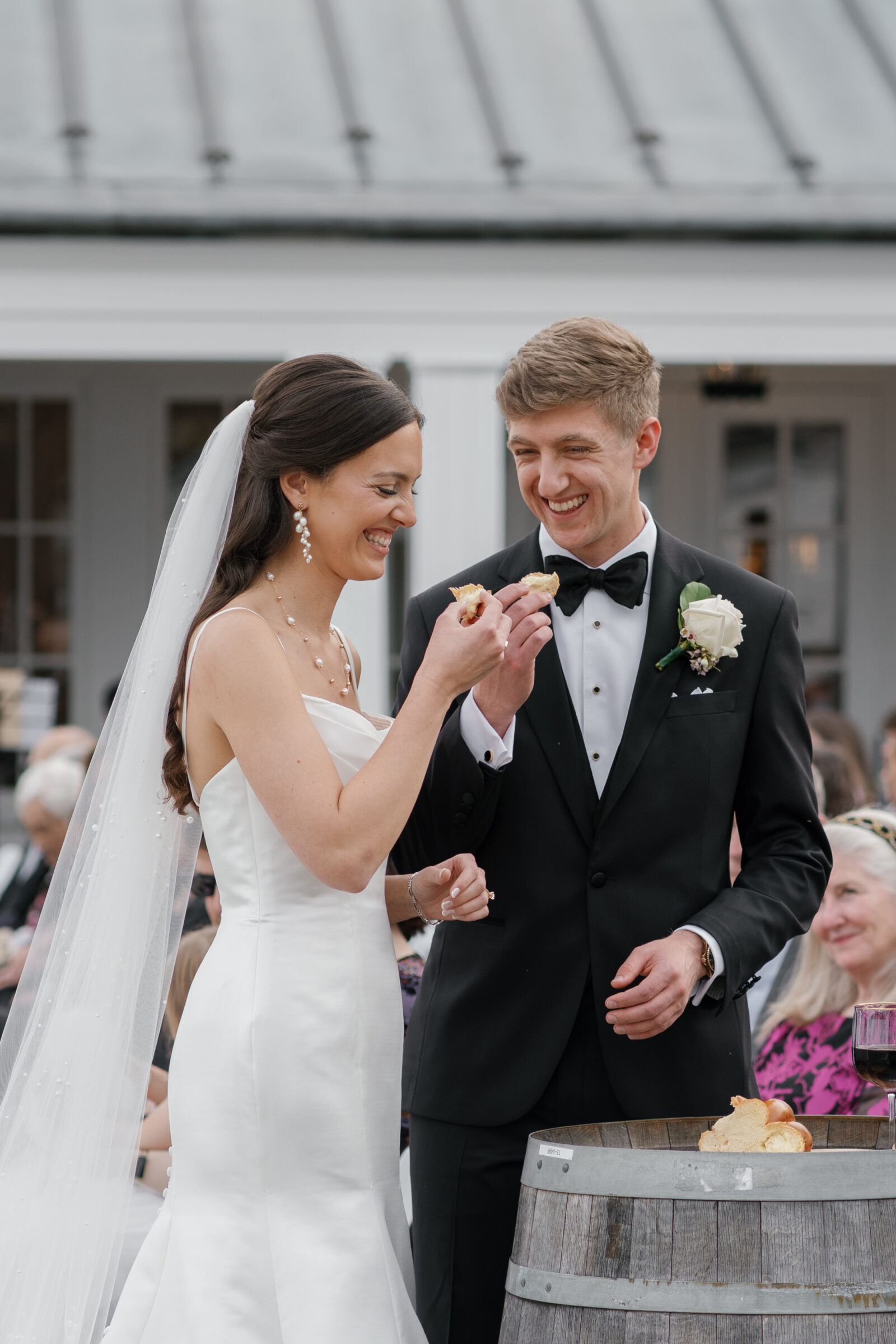Wedding at Trump Winery Grand Hall | couple share communion