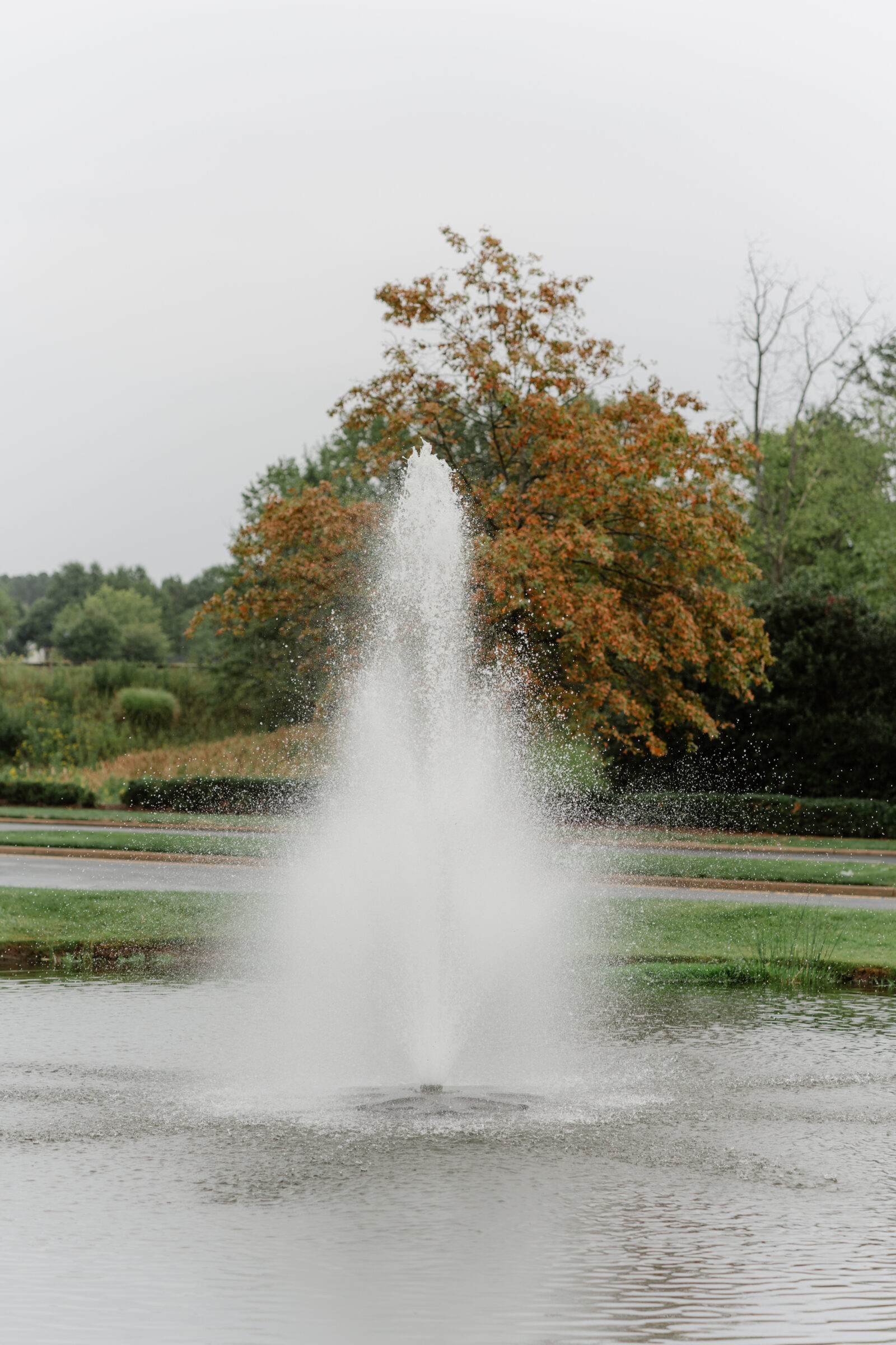 Fountain and landscaped grounds at Regency at Dominion Valley wedding venue in Haymarket VA