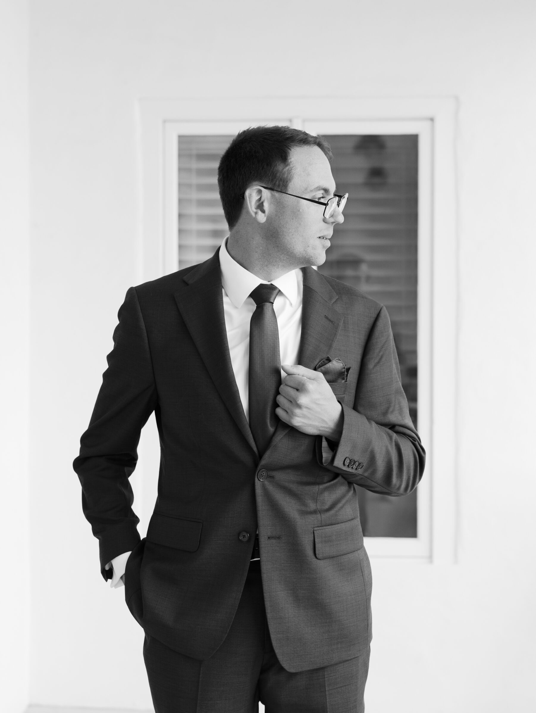 Groom getting ready before a Northern VA wedding