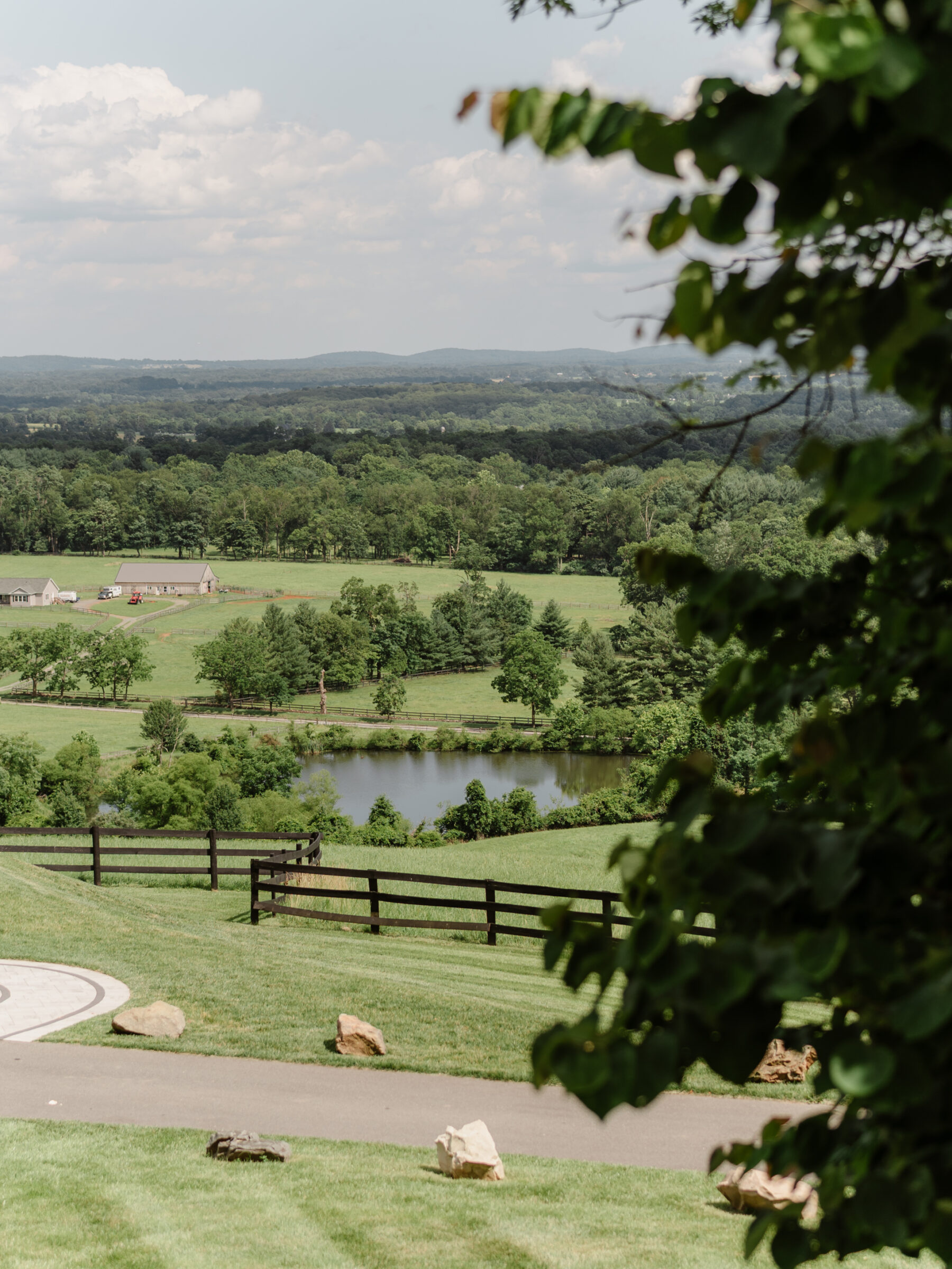 Mountain views overlooking rolling hills during a scenic Bluemont VA wedding venue landscape